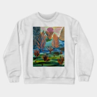 alien tree's and plants on strange planet Crewneck Sweatshirt